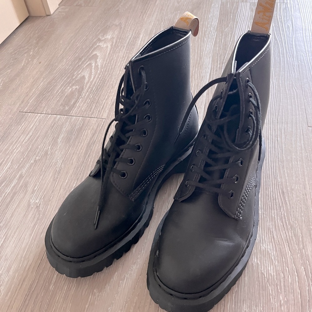 DR MARTENS 460 BEX MONO Vegan Leather Lace Up Boots - Womens Size 10